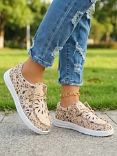 economico Sneakers da donna-scarpe da donna in tela leggera blu - scarpe da passeggio con motivo floreale paisley e suola pieghevole per viaggi estivi, passeggiate e abbigliamento casual quotidiano