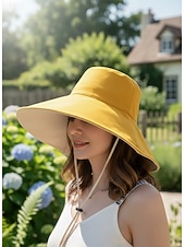 abordables Sombreros bucket de mujer-1 pcs Hombre Mujer Gorro para el Sol Gorro para senderismo Ala ancha Verano Al aire libre Protección Solar Filtro Solar Transpirable Reductor del Sudor Sombrero Color sólido Mezcla Poliéster / Algodón