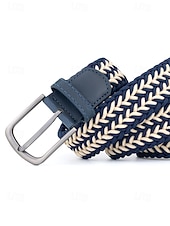 Недорогие Мужские ремни-Мужской эластичный плетеный пояс, полиэстер, различные цвета, идеально подходит для отдыха и повседневной носки.