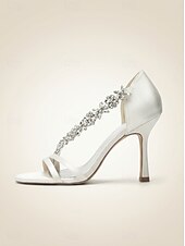 preiswerte Braut-Champagnerfarbene Brautschuhe aus Satin mit Kristallbesatz – elegante Hochzeitsschuhe für Stadthochzeiten