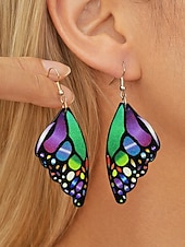 halpa Naisten korvakoru-Naisten keinonahkaiset perhossiipikorvakorut – boheemit kevyet roikkuvat korut rantalomaan, arkeen ja juhla-asuihin