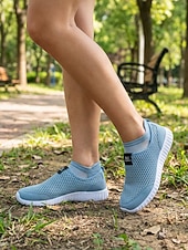 preiswerte Damen-Sneaker-Hellblaue, atmungsaktive Mesh-Slipper für Damen – leichte Outdoor-Sneaker zum Wandern, Spazierengehen, Reisen und für den täglichen Gebrauch