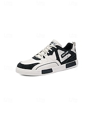 cheap Dress Sneakers-Men's Faux Leather Casual Sneakers, Comfortable Stylish Shoes for Garden Weddings, Ideal for Casual Wedding Guests