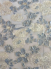abordables Largo del piso-Corte A Hasta el Suelo Vestido Invitada Boda Vestido formal Vestido de flores Vestido de Madrina Sin Mangas Hombros Caídos Elegante Formal Jacquard con Bordados