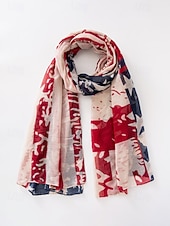 economico Accessori-Foulard in poliestere femminile dell'anniversario dei 250 anni degli Stati Uniti disponibili in più modelli leggero e traspirante per primavera e estate perfetto per USA Giorno dell'Indipendenza e