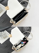 זול תיקי יד-תיק צד אלגנטי לנשים עם דמוי עור, תיק כתף אופנתי עם ידית עליונה ורצועת שרשרת, ארנק אופנתי להמרה לנשים, מושלם ללבישה יומיומית, טיולים לחופשה וללבוש מסיבה