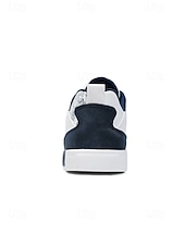 cheap Dress Sneakers-Men's Faux Leather Casual Sneakers, Comfortable Stylish Shoes for Garden Weddings, Ideal for Casual Wedding Guests