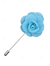 tanie Wesele ACC-Ręcznie wykonana męska broszka z motywem róży - elegancka butonierka z tkaniny poliestrowej na śluby, dodatki do garniturów pana młodego i drużbów, bale maturalne i imprezy - stylowa broszka z motywem kwiatowym w wielu kolorach