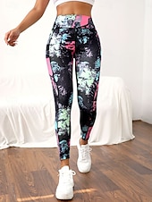 economico -Per donna Pantaloni Pantaloncini anti sfregamento Moda Streetwear Essenziale Lunghezza intera Vita Alta Grafico Elastico in vita Confortevole Alta elasticità Palestra Yoga Streetwear Rosa Rosa scuro