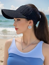 お買い得  保護帽子-女性用 帽子 日よけ帽 日焼け防止 アウトドア ストリート 週末 ニット ピュアカラー