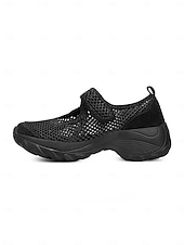 abordables Baskets femme-Chaussures de marche beiges pour femmes, à fermeture velcro, idéales pour la randonnée, les promenades en parc, les voyages et une utilisation prolongée.