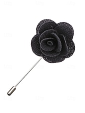 tanie Wesele ACC-Ręcznie wykonana męska broszka z motywem róży - elegancka butonierka z tkaniny poliestrowej na śluby, dodatki do garniturów pana młodego i drużbów, bale maturalne i imprezy - stylowa broszka z motywem kwiatowym w wielu kolorach