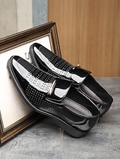 Χαμηλού Κόστους Μπαλαρίνες-Ανδρικά μοκασίνια από συνθετικό δέρμα σε μαύρο χρώμα, κομψά γαμήλια παπούτσια με slip-on για γαμπρούς και επίσημες εκδηλώσεις