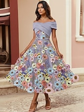levne Koktejlové šaty-A-Linie K lýtkům Koktejl Šaty Společenské šaty Elegantní Styl celebrit Princeznovské Bez rukávů Košilový límec Zahradní slavnost Svatební Satén s Sklady Výšivka Aplikace