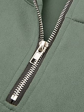 Χαμηλού Κόστους Κλασικό Πόλο Ανδρών-ανδρικό φούτερ πόλο με φερμουάρ από τεχνητό σουέτ, διακοπές, δρόμος με φερμουάρ, μακρυμάνικο, μοντέρνο, βασικό μονόχρωμο, σκέτο, μοντέρνο, φθινόπωρο, άνοιξη, φθινόπωρο, όλες οι εποχές, χαλαρή εφαρμογή, μαύρο, ροζ, πράσινο, στρατιωτικό, σκούρο μπλε, μπλε