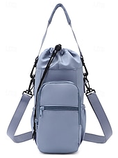 olcso Keresztpántos táskák-Női vízálló nejlon kulacstáska telefonzsebbel, többszínű keresztpántos hordozó fitneszhez, sporthoz, túrázáshoz és hétköznapi használatra, állítható vállpántos utazó italtartóval.