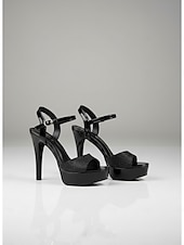 economico Invitato al matrimonio-sandali con plateau e tacco da donna neri, scarpe eleganti con cinturino alla caviglia e suola spessa, eleganti scarpe da invitata a un matrimonio per il prato &amp;matrimoni in giardino