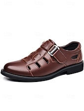halpa Sandals-Men's Wedding Shoes, Classic Black Faux Leather Comfortable Fit, Perfect for Groom and Wedding Ceremonies