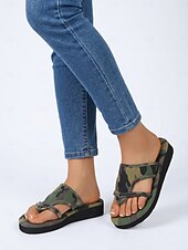preiswerte Rutschsandalen-Leichte Damen-Sandalen mit Camouflage-Muster – rutschfeste, lässige Sommersandalen für Strandbesuche, Camping und den Alltag.