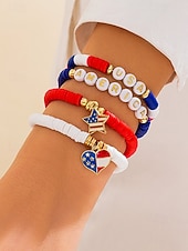 Недорогие Аксессуары-Юбилейный комплект акриловых бусин для женщин к 250-летию США доступен в разных стилях тема свободы США идеально подходит для повседневной носки