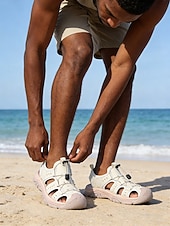 Χαμηλού Κόστους Ανδρες-Ανδρικά σανδάλια εξωτερικού χώρου από τεχνητό δέρμα, casual αλλά και κομψά για βραδινές βόλτες σε θέρετρα και βόλτες στην παραλία