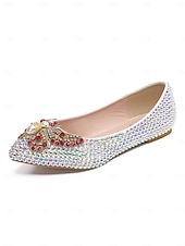 abordables novia-Zapatos de tacón plano con punta puntiaguda y tiras en el tobillo para mujer, para fiesta, boda, coloridos