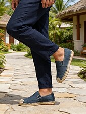 voordelige Heren-Blauwe instapschoenen voor heren, lichtgewicht en ademend, stijlvol espadrille-design voor buitenresorts, eilandvakanties en ontspannende reizen.