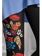 preiswerte -Damen Chinos Leggings Urlaub Vintage Streetwear Capris Hohe Taille Blumen Grafik Drucken Komfort Weich Bequem Dehnbar Täglich Outdoor Urlaub Schwarz Sommer Frühling Herbst Schmale Passform