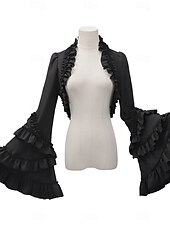 levne Topy-Rokoko Renesanční Steampunk Kabát Fancy kostým Tričko Volánkový rukáv Čerodějnice Upír Královský oděv Maškarní kostým Dámské Fantazie předvečer Všech svatých Karneval Výkon LARP Ren Faire Dospělé