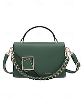 זול תיקי יד-תיק צד אלגנטי לנשים עם דמוי עור, תיק כתף אופנתי עם ידית עליונה ורצועת שרשרת, ארנק אופנתי להמרה לנשים, מושלם ללבישה יומיומית, טיולים לחופשה וללבוש מסיבה