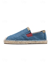 abordables Hommes-Espadrilles bleues pour homme, faciles à enfiler, légères et respirantes, au design décontracté et élégant, idéales pour les vacances en plein air et les aventures estivales.