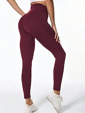 economico -Per donna Pantaloni Pantaloncini anti sfregamento Moda Streetwear Essenziale Lunghezza intera Vita Alta Grafico Elastico in vita Confortevole Alta elasticità Palestra Yoga Streetwear Rosa Rosa scuro