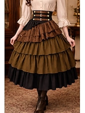 economico Fondi-Medievale Rinascimento Steampunk Gonna Costume di fantasia Pirata Costume Per donna Halloween Carnevale Performance LARP Fiera Rinascimentale Adulti Gonna