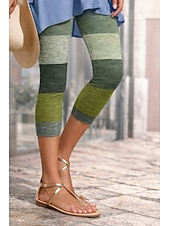 ieftine -Pentru femei chinez Jambiere Vacanță Epocă Șic Stradă Capris Talie Înaltă Grafic Plisat Imprimare Confort Απαλό Comfortabil Strech Zilnic În aer liber Vacanță Trifoi Vară Primăvară Toamnă Slim Fit