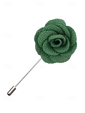 tanie Wesele ACC-Ręcznie wykonana męska broszka z motywem róży - elegancka butonierka z tkaniny poliestrowej na śluby, dodatki do garniturów pana młodego i drużbów, bale maturalne i imprezy - stylowa broszka z motywem kwiatowym w wielu kolorach