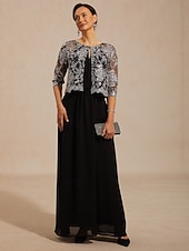 cheap Dressy Blouses-Women's Bolero Jacket Lace up Sequins Embroidered Floral Elegant 3/4 Length Sleeve Crew Neck Regular Tops Wedding Guest Cocktail Attire Black Summer Spring Fall