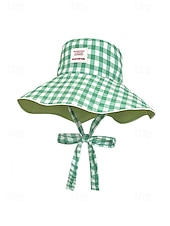  Wendbarer Damen-Bucket-Hat mit breiter Krempe, leichtes Polyester, in verschiedenen Farben erhältlich, beidseitig tragbar mit Schleifendetail, Sonnenschutzkappe für den St. Patrick's Day, Urlaub und Freizeit.