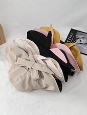 رخيصةأون اكسسوارات العطلة-قبعة شمسية نسائية من البوليستر بحافة عريضة مزينة بفيونكة، قابلة للطي لحماية من الأشعة فوق البنفسجية، متوفرة بألوان متعددة، لون أنيق مناسب لعطلة الربيع والارتداء اليومي غير الرسمي