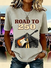  Dia da Independência Camiseta Feminina Americana Aniversário Patriótica Impressão Gráfica Bandeira Letra Estilosa Clássica Casual Manga Curta Decote Redondo Tops Regulares