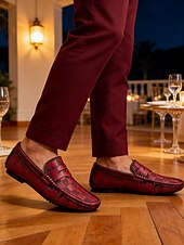 abordables Hombres-Mocasines sin cordones de piel sintética color tostado para hombre, modernos y versátiles, perfectos para noches de resort y veladas relajadas.