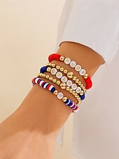 Недорогие Аксессуары-Юбилейный комплект акриловых бусин для женщин к 250-летию США доступен в разных стилях тема свободы США идеально подходит для повседневной носки