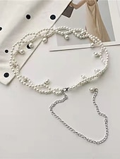 economico Matrimonio ACC-cintura da donna con catena in finte perle, elegante accessorio per abito da sposa, delicato gioiello regolabile per matrimoni, feste, eventi serali e occasioni formali