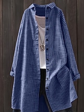 Χαμηλού Κόστους Απλές μπλούζες-Γυναικεία Casual πουκάμισο Πουκάμισο με κουμπιά Μπλούζα Κουμπιά Στάμπα Καρό Στυλάτο Βασικό Καθημερινό Μακρυμάνικο Απορρίπτω Μακριές μπλούζες Καθημερινά ΕΞΩΤΕΡΙΚΟΥ ΧΩΡΟΥ Αργίες