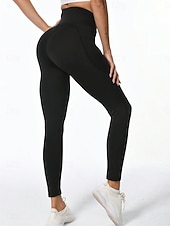 economico -Per donna Pantaloni Pantaloncini anti sfregamento Moda Streetwear Essenziale Lunghezza intera Vita Alta Grafico Elastico in vita Confortevole Alta elasticità Palestra Yoga Streetwear Rosa Rosa scuro