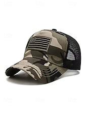 preiswerte Zubehör-Vereinigte Staaten 250. Jubiläum Herren American Flag Trucker Cap - Bestickte USA Mesh Kappe für den Unabhängigkeitstag - Atmungsaktive Polyester patriotische Baseballmütze in mehreren Farben