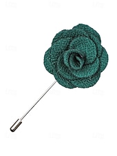 tanie Wesele ACC-Ręcznie wykonana męska broszka z motywem róży - elegancka butonierka z tkaniny poliestrowej na śluby, dodatki do garniturów pana młodego i drużbów, bale maturalne i imprezy - stylowa broszka z motywem kwiatowym w wielu kolorach