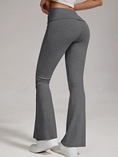 ieftine Pantaloni evazați de damă-Pentru femei Pantaloni Pantaloni evazați Pantaloni casual Vacanță Modă Șic Stradă Lungime totală Talie Înaltă Simplu Talie elastică Confort Comfortabil Micro-elastic Zilnic În aer liber Vacanță Gri