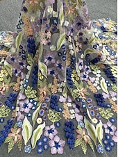 abordables Cocktailjurken-A-Line Tea Length Cocktail Dresses Elegant Vintage Floral Half Sleeve V Neck Garden Party Wedding Lace with Embroidered Flower Embroidery Pocket