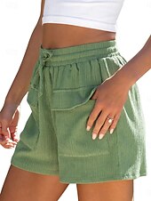 economico Pantaloncini sportivi-Per donna Pantaloni da tuta Chinos Shorts Vacanza Moda Streetwear Corto Vita Alta Semplice Tasca Fascia Elastica Comodo Comodità Morbido Elasticizzato All'aperto Streetwear Nero Bianco Viola chiaro
