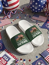 economico Scarpe da uomo-sandali da uomo per il 250° anniversario degli Stati Uniti: comode calzature patriottiche con stampa di bandiera per spiaggia, barbecue, sfilate e celebrazioni estive